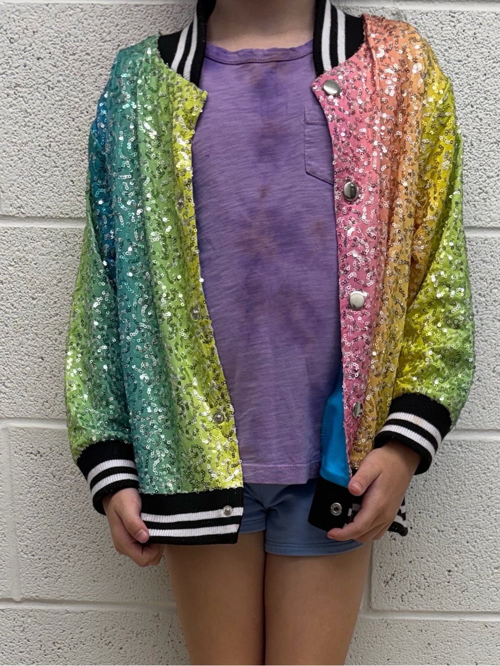 Weissman Rainbow Sequin Kids Jacket - Blue, Green, Pink, Yellow